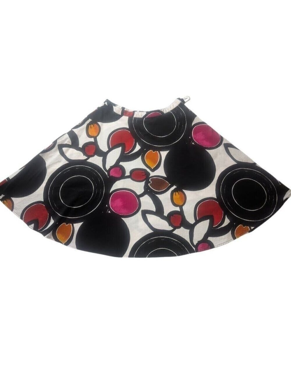 Grace Elements Geometric Floral Cotton Flare Skirt Retro Mod Print *SZ 6